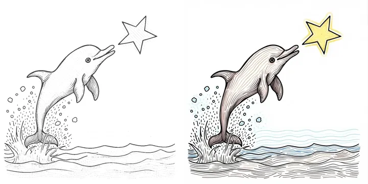 Dolphins - Coloring Pages - ColorAI.me